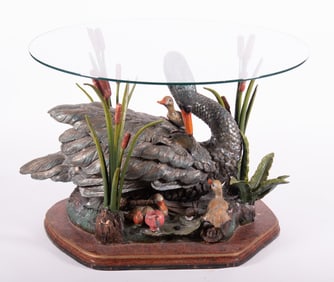 Painted Figural Swan Table