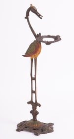 Cast Iron Stork Ashtray Stand