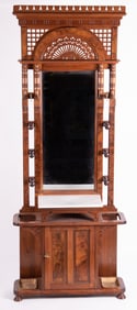 Antique Walnut Victorian Hall Tree