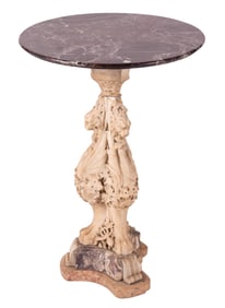 Antique Marble Pedestal Table