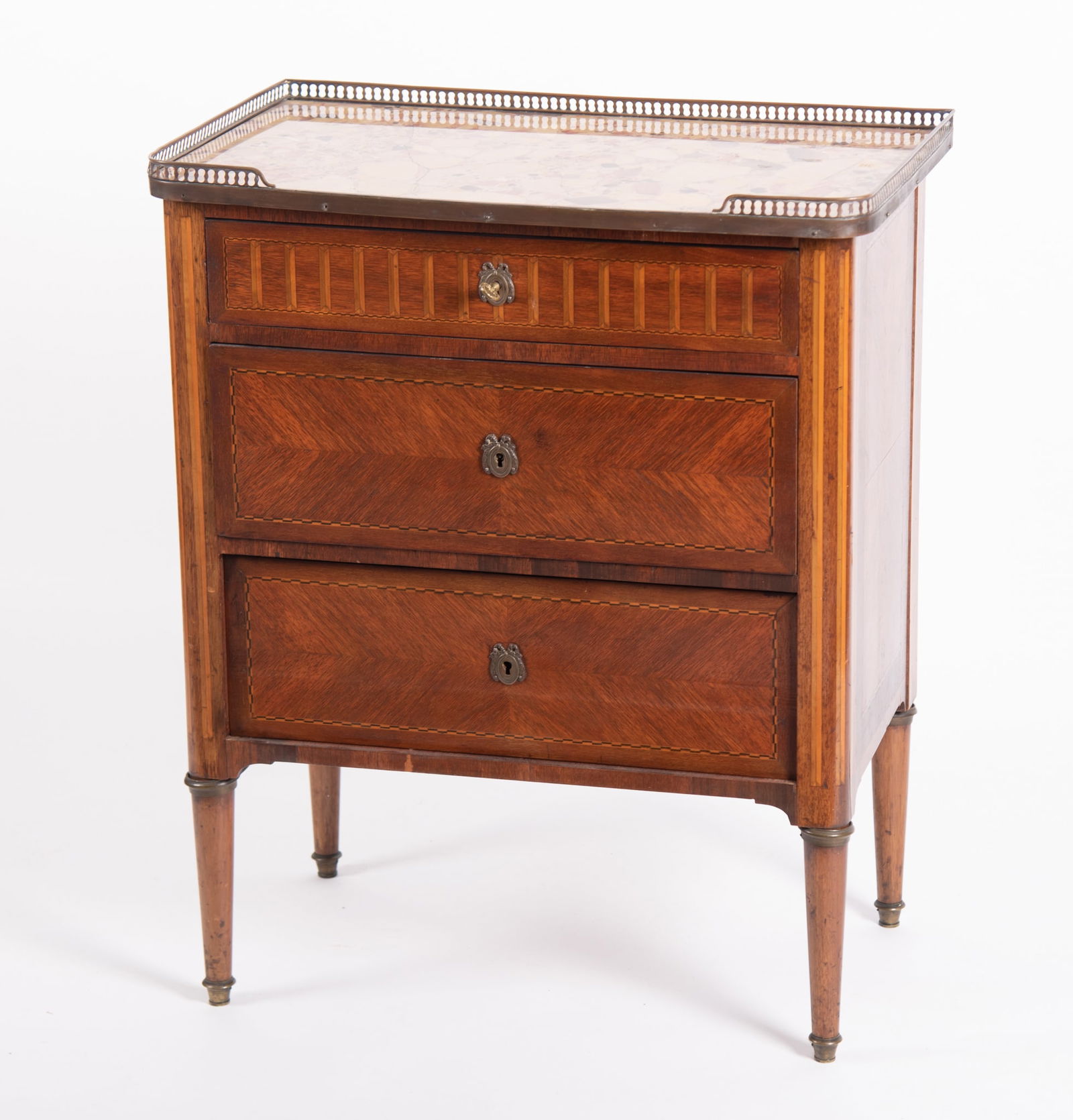 Antique French Three Drawer Cabinet (1 of 4)