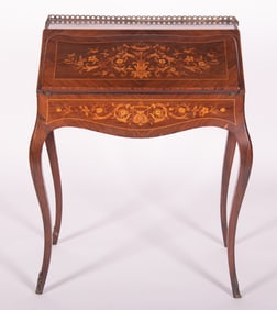 French Louis XV Style Marquetry Ladies Writing Desk