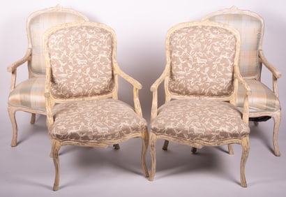 Set of Four French Style Armchairs