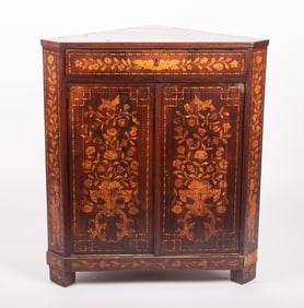 Dutch Marquetry Corner Cabinet, 18th Century