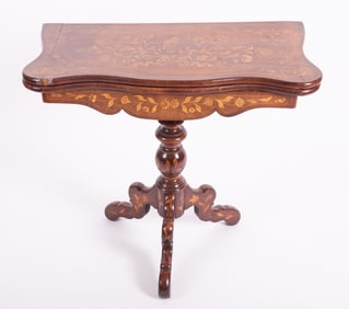 Antique Inlaid Dutch Marquetry Card Table