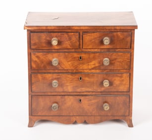 Antique Miniature English Chest, 19th Century