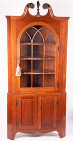 Eighteenth Century Cherry Two Member American Corner Cabinet