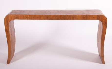 Burl Walnut Console Table