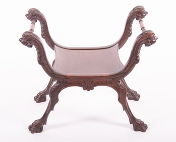 Antique Renaissance Carved Wooden Bench