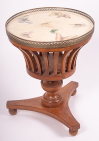 Marble Round Side Table with Tripod Base