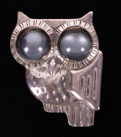 Spratling of Mexico Silson Inc Silver Owl Brooch