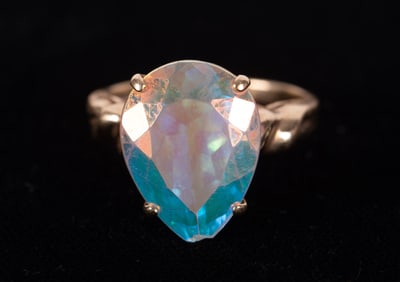 14K Yellow Gold Ring set with a Mystic Topaz