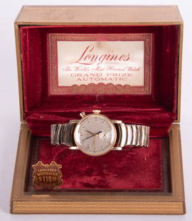 Longines Monopusher Chronograph Watch, 10k Gold Filled: Longines Monopusher Chronograph Watch, 10k Gold FilledOn a Kreisler band (not original to watch)antiquorum for reference (lot 48, june 14, 2007)Doctors watch from 40?s and 50?s, track pulses from pati
