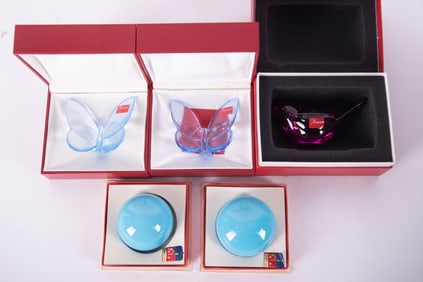 Collection of Baccarat Crystal Includes Butterflies, Paperweights and Dove