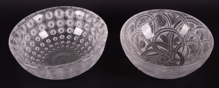 Two Lalique Bowls, Nemours and Pinsons