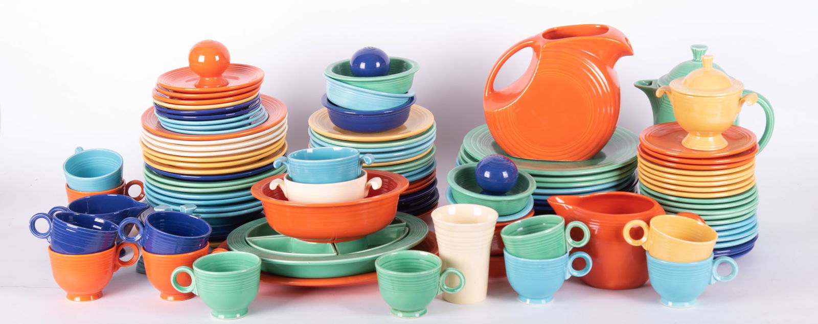 Large Collection of Colorful Fiesta Ware Table Services (1 of 4)