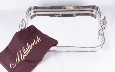 Large Silver Plated Mottahedeh Serving Tray