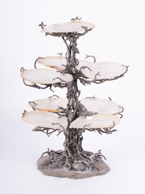 A Maitland Smith 3-Tier Shell Caviar Epergne