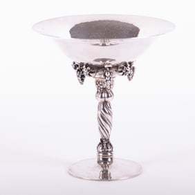 A Georg Jensen Sterling Silver Grape Design Compote