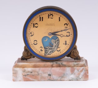 A Miniature French Desk Clock, Le Petit Forgeron