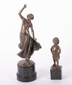 Two Antique German Bronze Figures