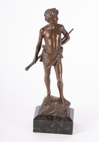 Jeremias Christensen, Danish 1859-1908, Knabe vom Berge, cast bronze