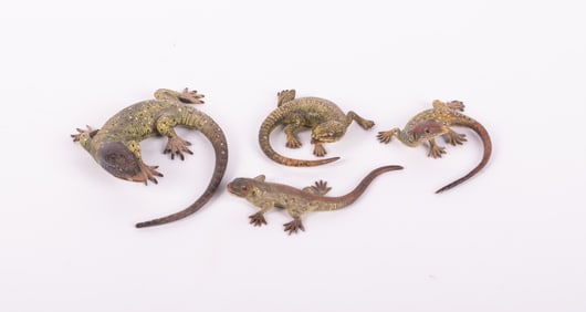 Four Austrian Bronze Lizards