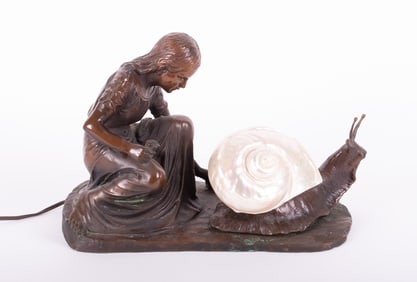 A Vintage Art Nouveau Style Figural Table Lamp