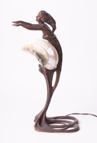 An Art Nouveau Figural Table Lamp, after Gustav Gurschner