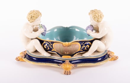 A Copeland Style Figural Majolica Centerpiece