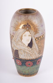 A Fine Amphora Fairy Tale Princess Vase, Nikolaus Kannhauser for Riessner, Stellmacher and Kessel