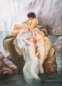 A Limoges Hand Painted Porcelain Plaque, Melody of the Sea