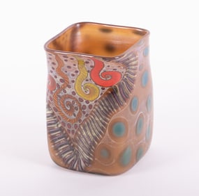 A Contemporary Studio Art Glass Vase, Kenny Walton