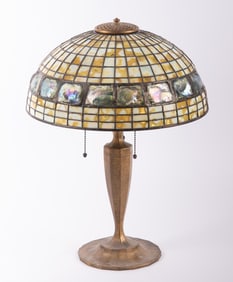 A Tiffany Studios Geometric and Turtle-Back Table Lamp
