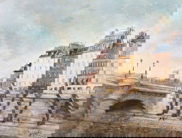 Myriam Jafe, Persian 21st Century, Parisian Cityscape, oil on board