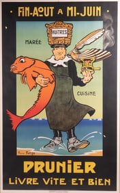 Pierre Falize, France (1875-1953), Prunier - Livre Vite et Bien, circa 1930s, color lithographic