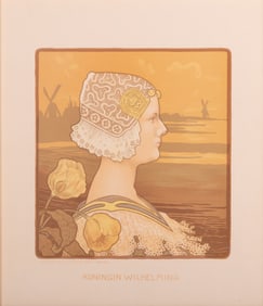 J. F. Van de Ven Baarn, Koningin Wilhelmina, circa 1900, color lithograph