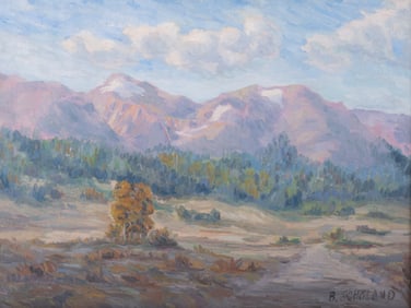 B Scholand, American 20th Century, Impressionistic Mountain Landscape, oil on canvas