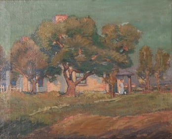 Arthur C., American 20th Century, Impressionistic View of a House in Dappled Sunlight, oil on canvas