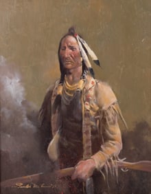 Gerald McCann, Connecticut (1916-1995), The Warrior, 1970, oil on board