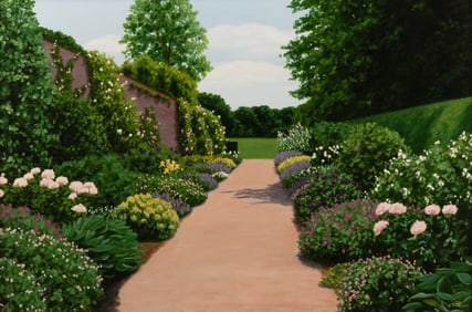 Katherine Alice Bleser, Georgia, California. (b. 1942), July Border, oil on canvas