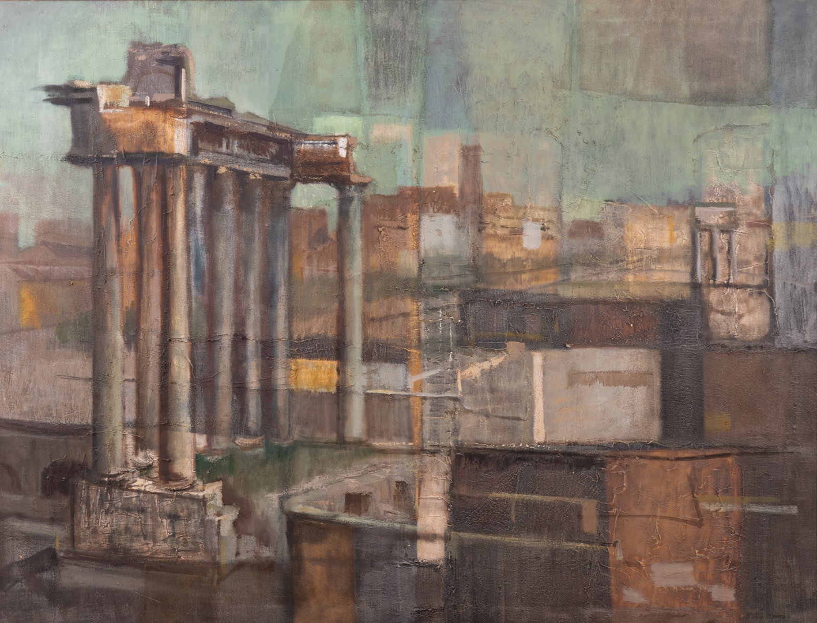 Philip Anthony Moose, North Carolina (1921-2001), Ruins of Rome, oil on canvas (1 of 4)