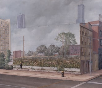 Wallbrinck, 20th Century, Chicago Street Scene, 1983, oil on canvas
