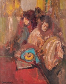 Fred Greene Carpenter, Missouri (1882-1965), Women at Work, oil on board