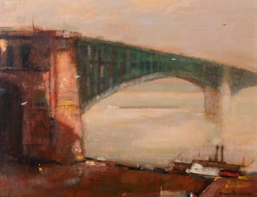 Frederick E. Conway, Missouri, Paris (1900-1973), Eads Bridge, 1972, oil on board