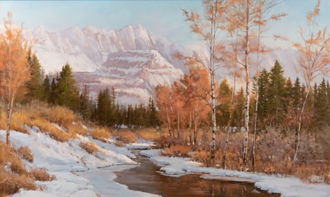 Mark Ogle, Montana (b. 1952), The Garden Wall, circa 1980s, oil on canvas