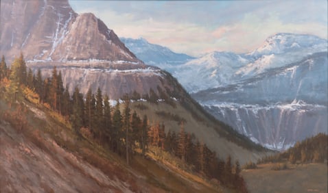 Mark Ogle, Montana (b. 1952), Upper Glacier, Glacier National Park, oil on canvas