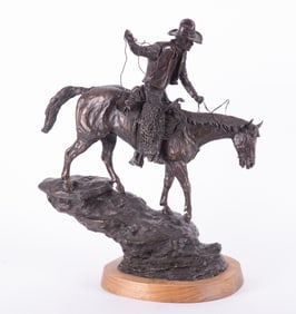 J. Shirly Bothum, Oregon, Kansas (1937-2003), Hell's Canyon Cowboy, bronze, ed. 8/24