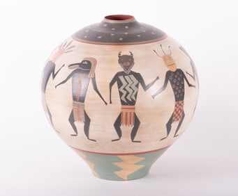 Melissa Leslie Greene, American (b. 1957), Earthenware Pottery Jar, 1991
