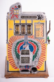 Vintage Mills Novelty War Eagle 1930's 25 Cent Slot Machine